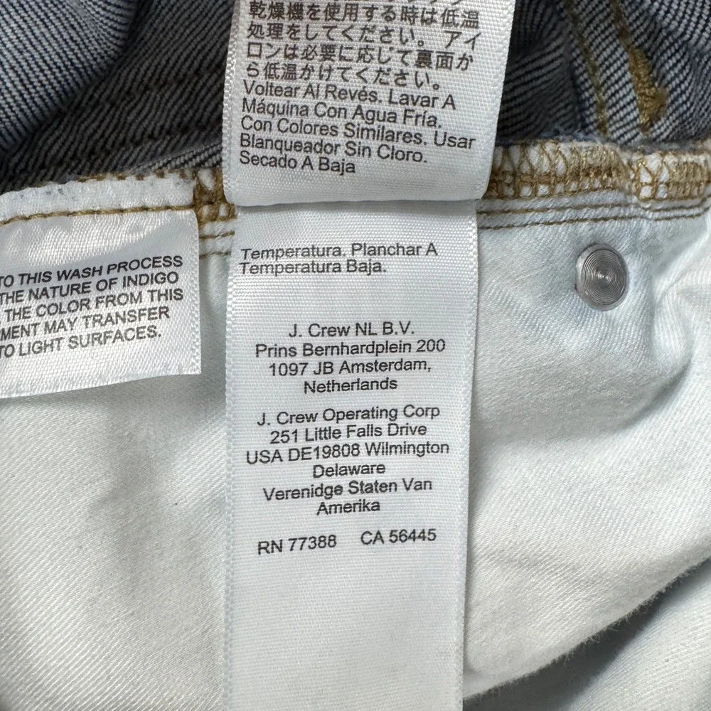 J.Crew '96 Slim Wide Leg‎ Cropped Women's Jeans Size 30 Blue High Rise Raw Hem